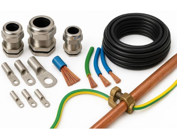 Cables, Cable Glands, Cable Terminals, Earthing